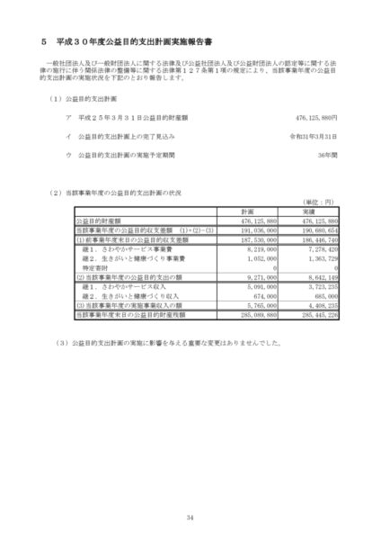 平成30年度公益目的支出計画実施報告書image